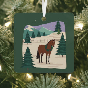 Adorno Metálico Caballo Vintage de Navidad Estilo 90 Retro Árbol d