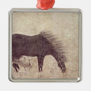 Adorno Metálico Caballo y novio en invierno