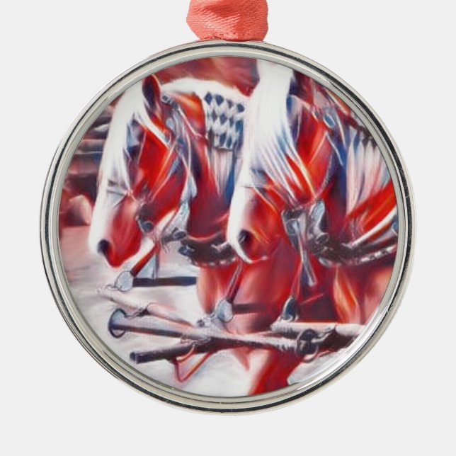 Adorno Metálico Caballos de trabajo (Frente)