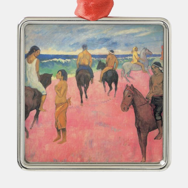 Adorno Metálico Caballos en la playa de Tahití (Paul Gaugin) (Frente)