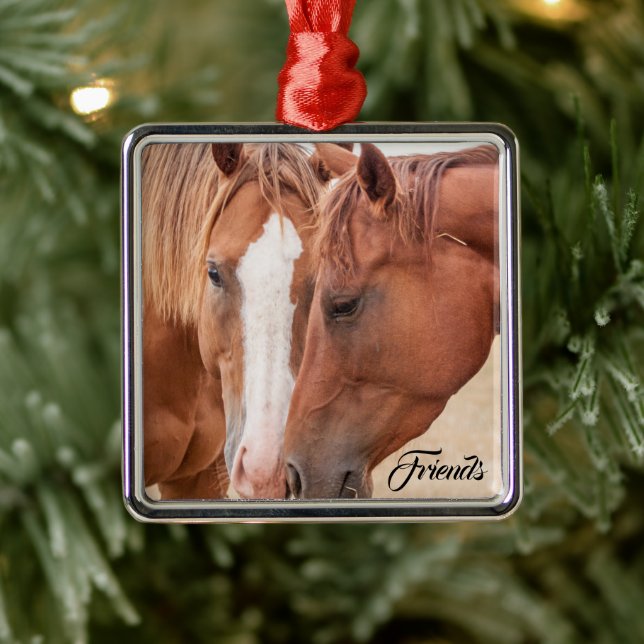 Adorno Metálico Caballos zumbando en un pasto (Árbol)