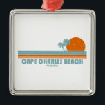 Adorno Metálico Cabo Charles Beach Virginia Sun Palm Trees<br><div class="desc">Situado en la costa este,  en la bahía de Chesapeake,  en el cabo Charles Beach,  es agradable para las familias y para los visitantes que no quieren bañarse en las olas del océano.</div>