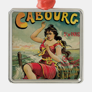 Adorno Metálico Cabourg, Francia Resort de Playa, Arte de Viaje Vi