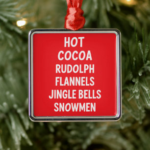 Adorno Metálico Cacao Caliente Rudolph Franela Campanas de Navidad