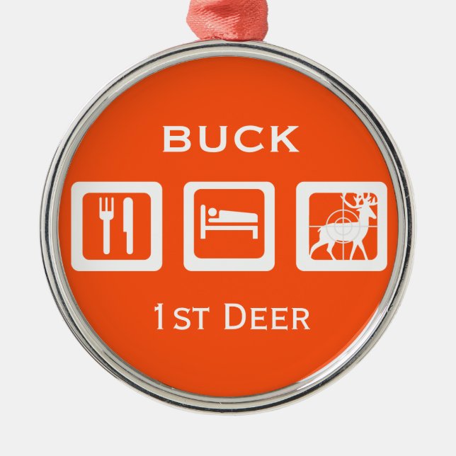 Adorno Metálico Cacería personalizada de sueño de comer primero Ke (Frente)