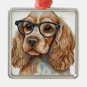 ADORNO METÁLICO CACHORRO DE COCKER SPANIEL COLOR BEIGE ADORABLE