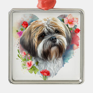 ADORNO METÁLICO CACHORRO DE PERRO LHASA APSO MARROQUÍ ADORABLE