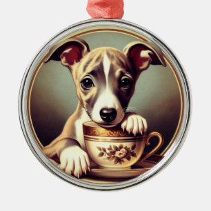 Adorno Metálico Cachorro de Whippet