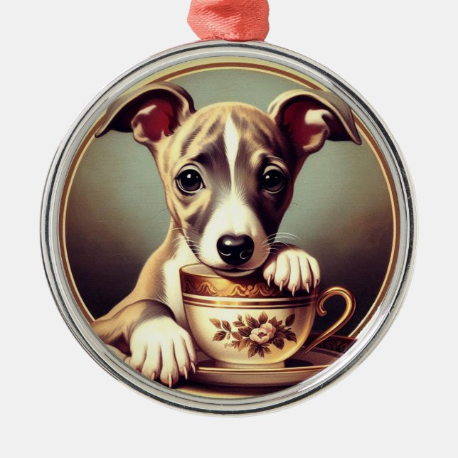 Adorno Metálico Cachorro de Whippet (Frente)