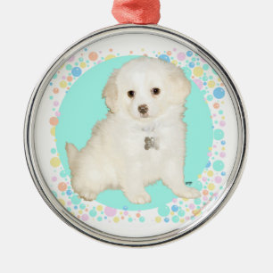 Adorno Metálico Cachorro mestizo de Caniche / Bichón celebra la vi