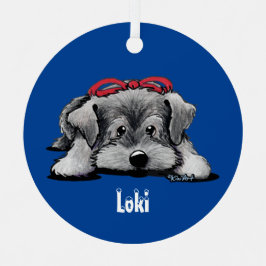 Adorno Metálico Cachorro Schnauzer de Navidad