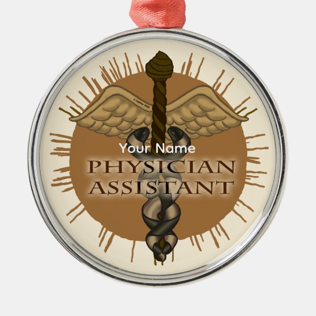 Adorno Metálico Caduceo de Asistente Médico (Frente)