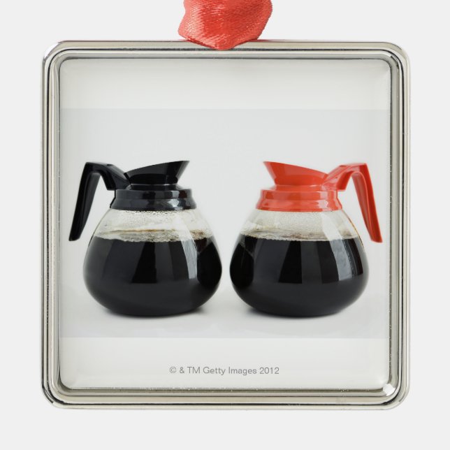 Adorno Metálico Caf. y Decaf. Potes del café en blanco (Frente)