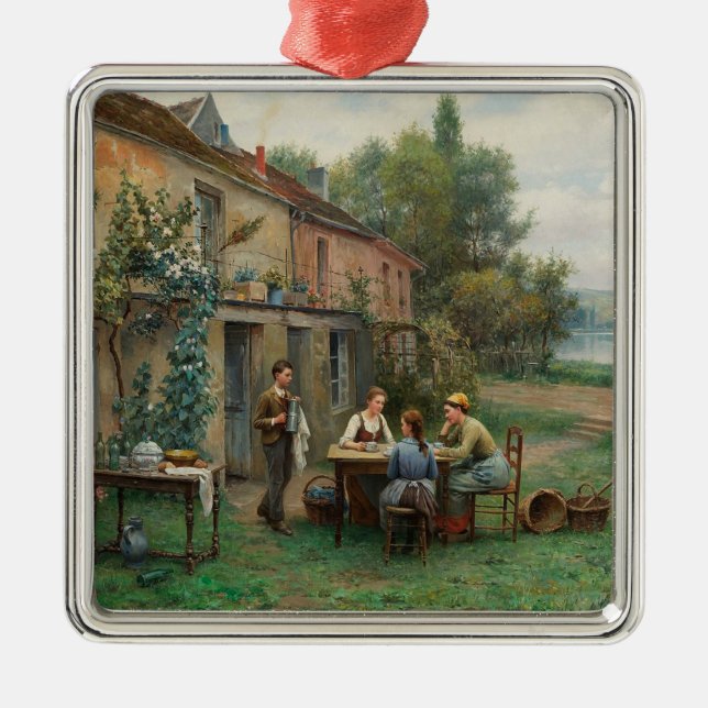 Adorno Metálico Café en el jardín (paisaje francés) (Frente)