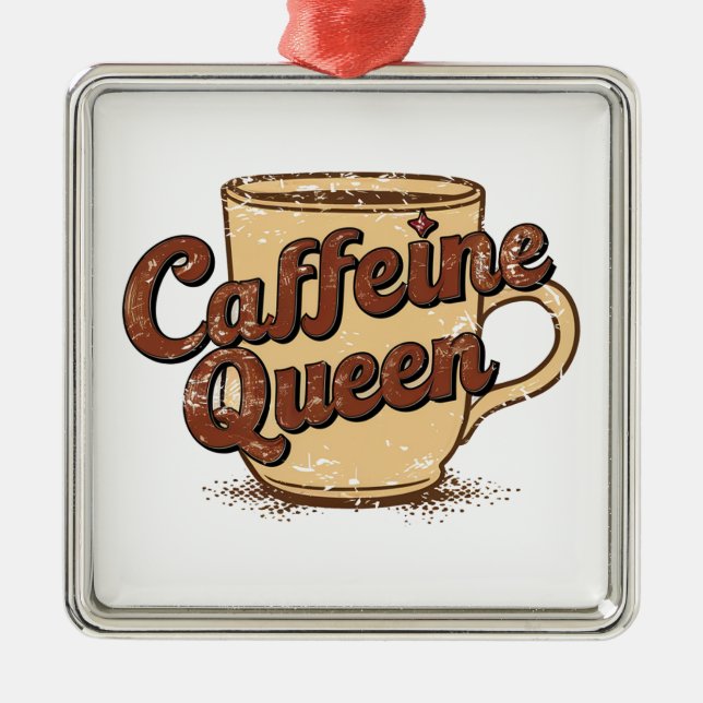 Adorno Metálico Caffeine Queen (Frente)
