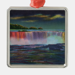 Adorno Metálico Caídas del americano iluminadas en la noche