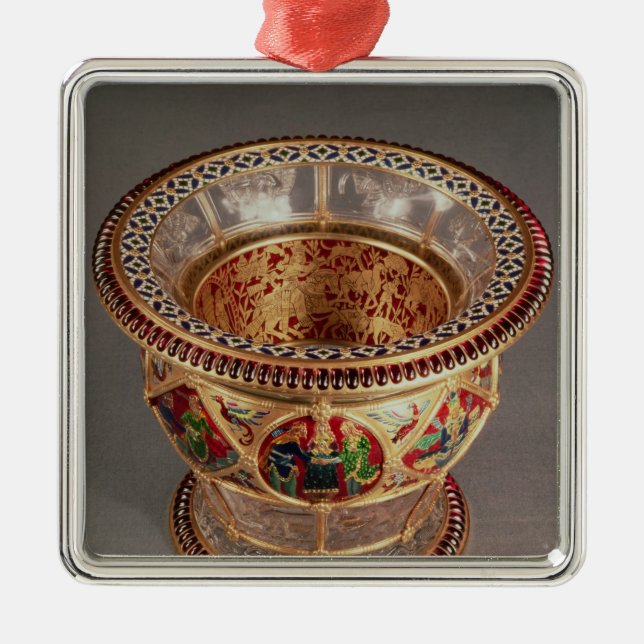 Adorno Metálico Caja con el plique-a-jour y el cloisonne (Frente)