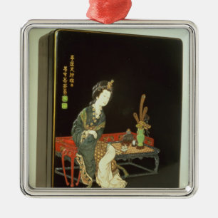 Adorno Metálico caja de la escritura del Chino-estilo