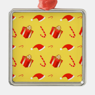 Adorno Metálico Caja de regalo de navidades Caña de caramelo de Sa