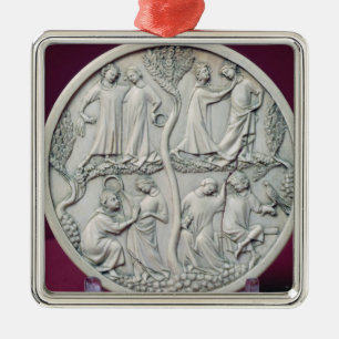 Adorno Metálico Caja del espejo que representa las escenas