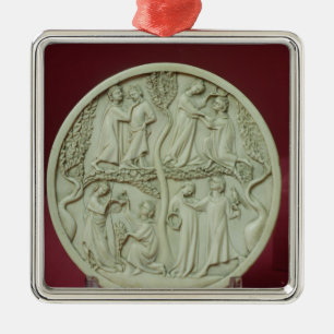 Adorno Metálico Caja del espejo que representa las escenas