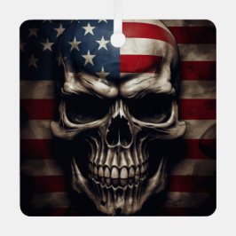Adorno Metálico Calavera de la bandera americana