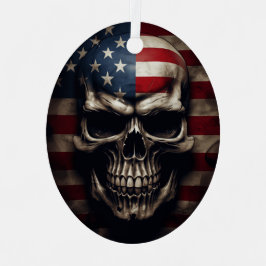 Adorno Metálico Calavera de la bandera americana