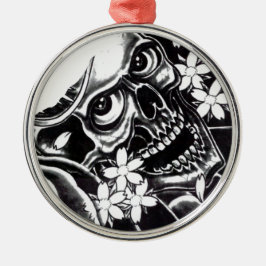 Adorno Metálico calavera de tatuaje japonés