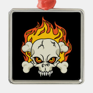Adorno Metálico Calavera y huesos cruzados
