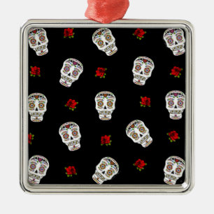 Adorno Metálico Calaveras Azucareras Rosas RAB Rockabilly Sobre Ne