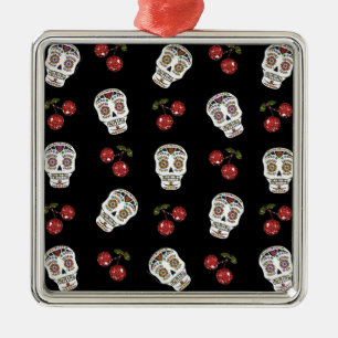 Adorno Metálico Calaveras de Azúcar Rockabilly RAB Cerezas Sobre N