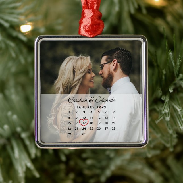 Adorno Metálico Calendario de Aniversario del Boda de Fotografías  (Árbol)