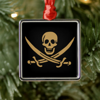 Adorno Metálico Calico Jack, Pirata Azteca de Oro y Pirata de Cutl