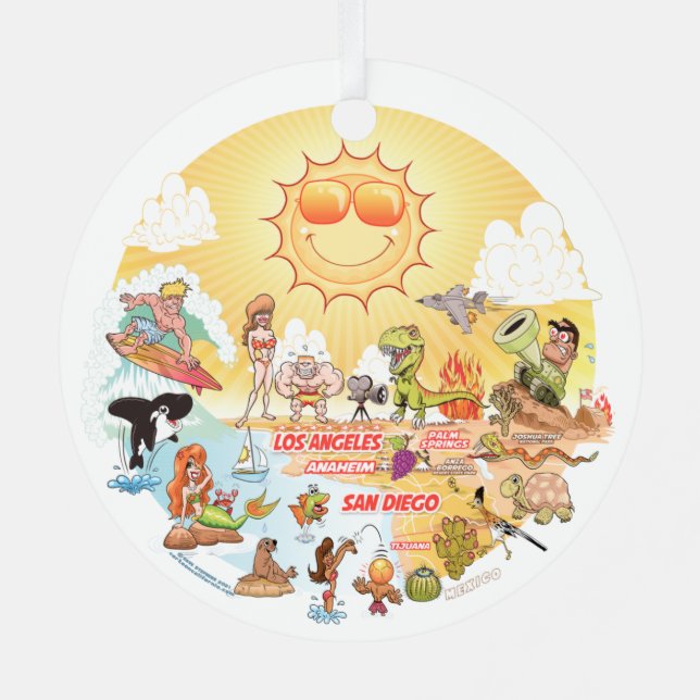 Adorno Metálico California del Sur (Reverso )