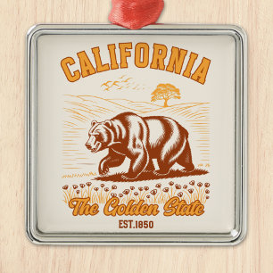Adorno Metálico California The Golden State Bear – Vintage 