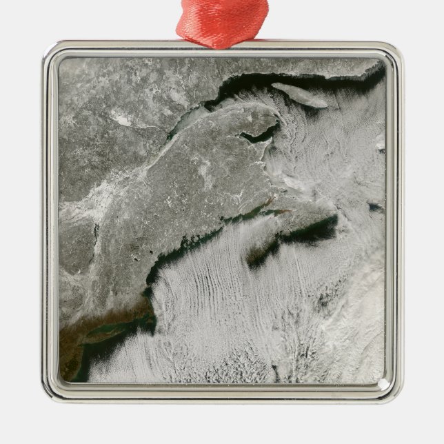 Adorno Metálico Calles de nieve y nubes (Frente)