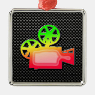 Adorno Metálico Cámara de películas Sleek