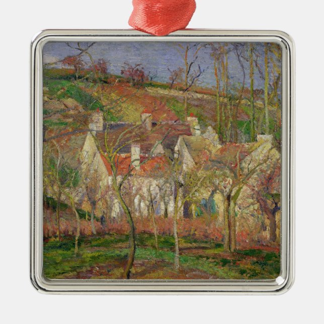 Adorno Metálico Camille Pissarro el | los tejados rojos, o esquina (Frente)