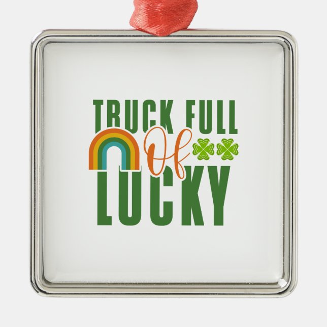 Adorno Metálico Camión Lleno De Suerte (Frente)