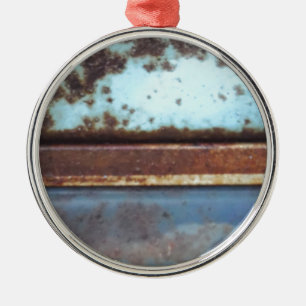 Adorno Metálico Camión oxidado azul y verde azulado