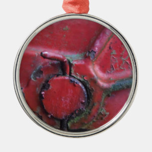 Adorno Metálico Camión oxidado rojo
