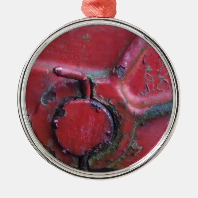 Adorno Metálico Camión oxidado rojo (Frente)