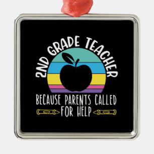 Adorno Metálico Camisas de Maestros de 2º Grado que amo a mis segu