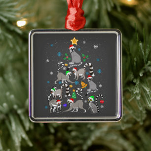 Adorno Metálico Camiseta navideña Lemur Navidad Árbol Navidad Navi