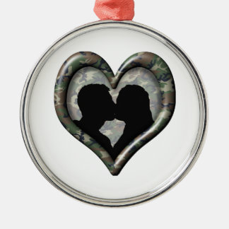 Adorno Metálico Camo Kissing Couple Heart