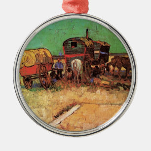 Adorno Metálico Campamento de gitanos con caravanas, Van Gogh