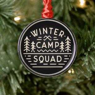 Adorno Metálico Campamento de invierno camping montaña retro