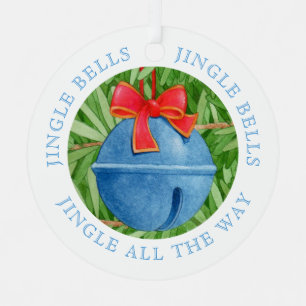 Adorno Metálico CAMPANILLAS DE NAVIDAD Círculo de Metal con Texto