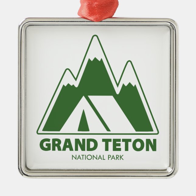 Adorno Metálico Camping del parque nacional del Gran Tetón (Frente)