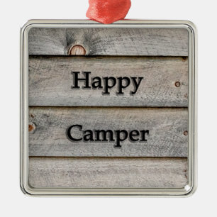 Adorno Metálico Camping Feliz
